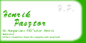 henrik pasztor business card